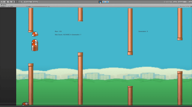 AI plays Flappy Bird